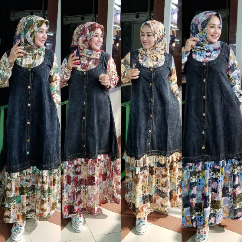 Setelan gamis kerudung