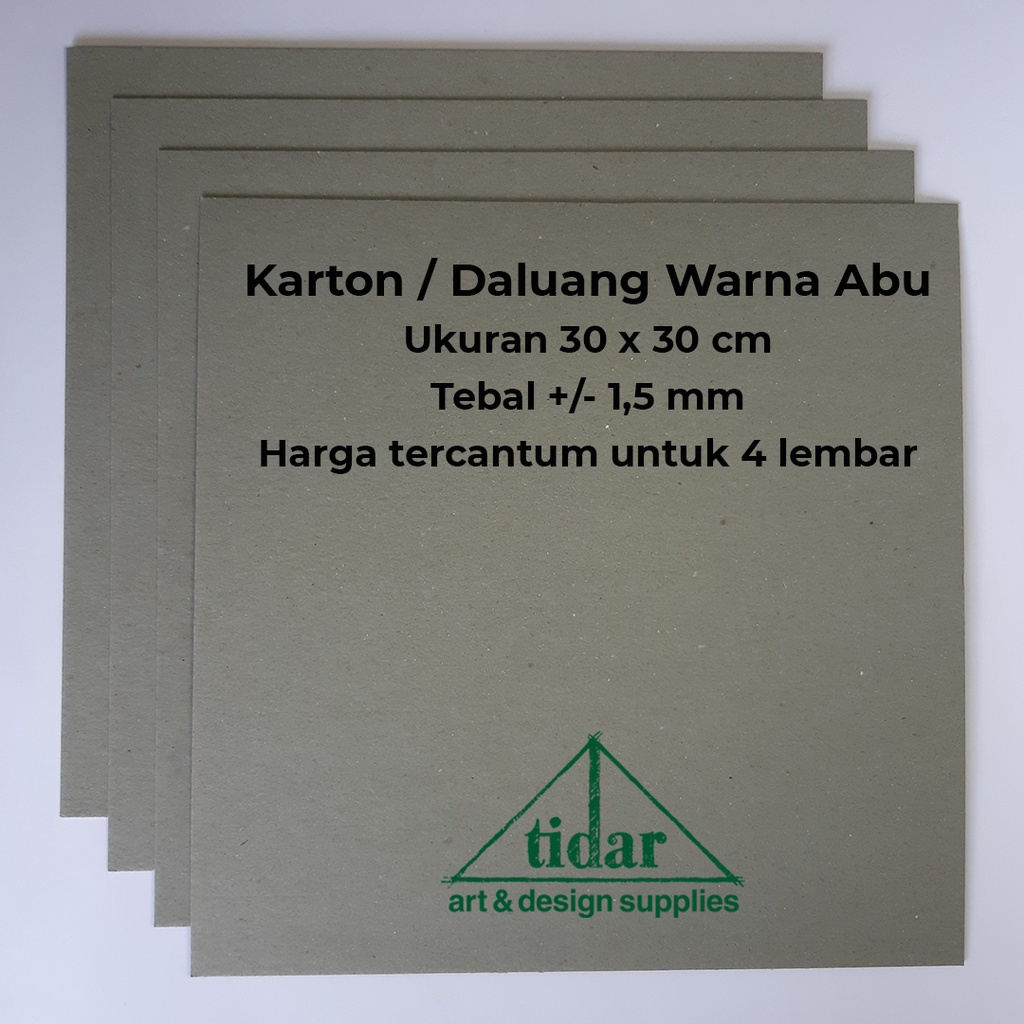 

Karton Daluang Abu / Karton Board / Cardboard ukuran 30 x 30 cm