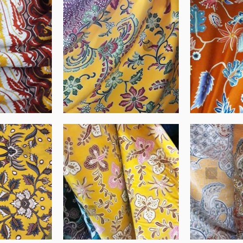 Kain Batik Halus Warna Kuning Oranye Seragam Bridesmaid Meteran