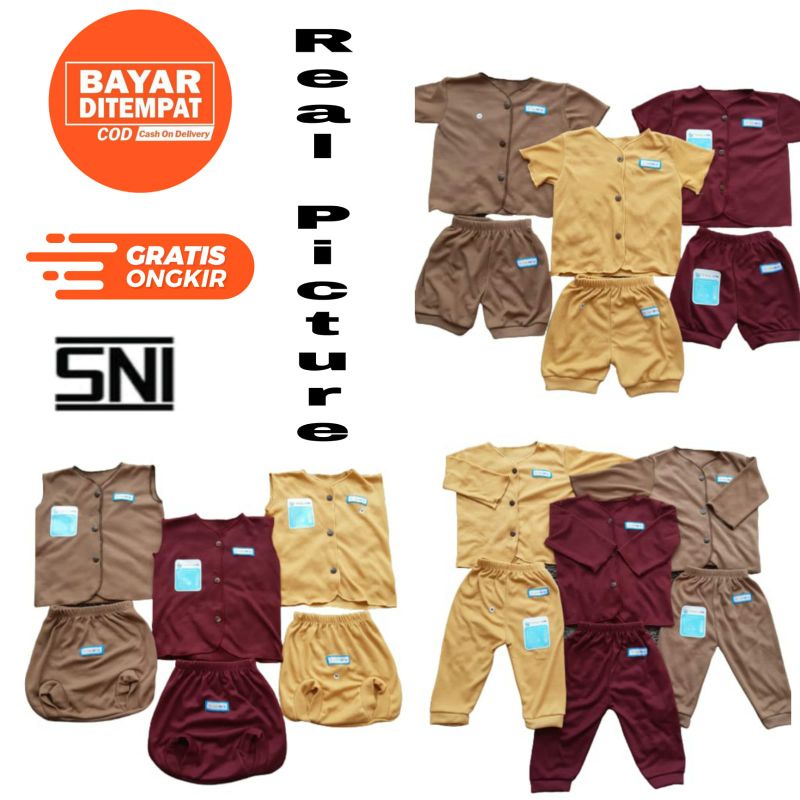 Stelan baju dan celana bayi seri Turkish per 3 stel newborn, 3-6 dan 6-12 bulan SNI promo 9.9