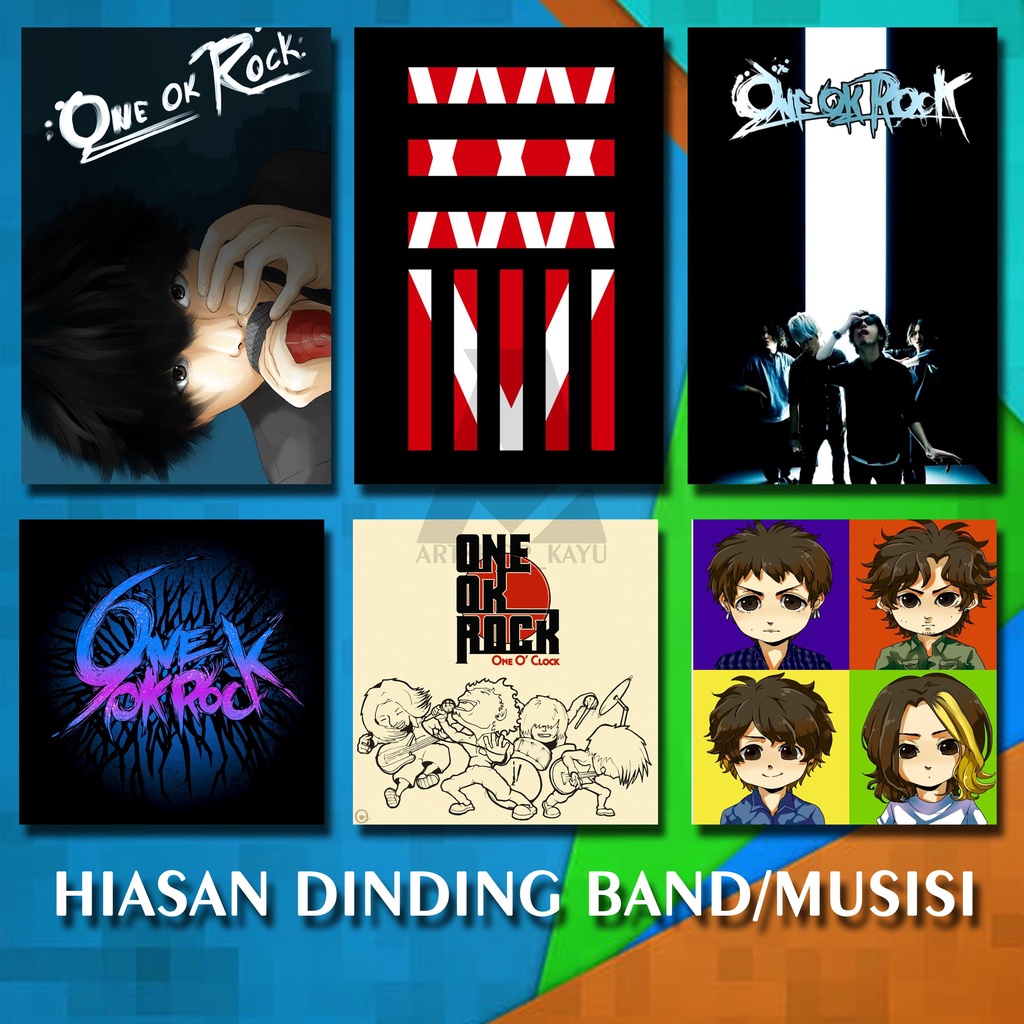 Hiasan dinding BAND MUSIK MUSISI ONE OK ROCK Poster Kayu Pajangan Rumah/ dekorasi dinding  Walldecor