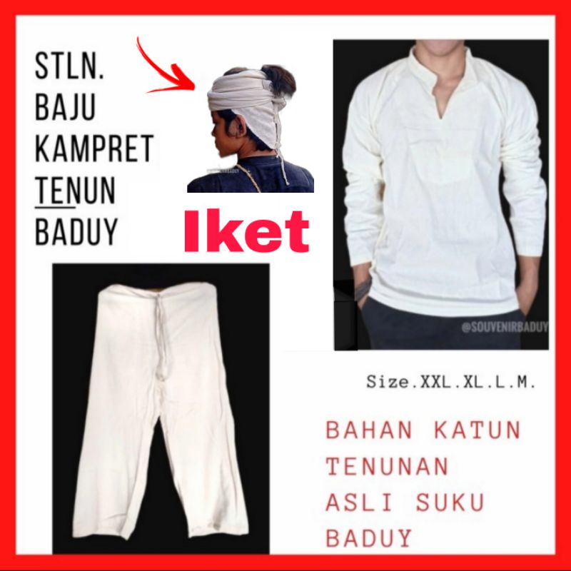 Jual Pakaian Adat Baduy Dalam Tanpa Kancing Plus Iket Tenun Bahan Katun