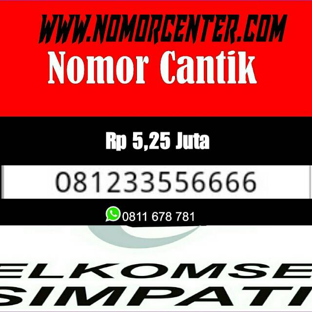 Nomor cantik kuartet 6666 0812 3355 6666