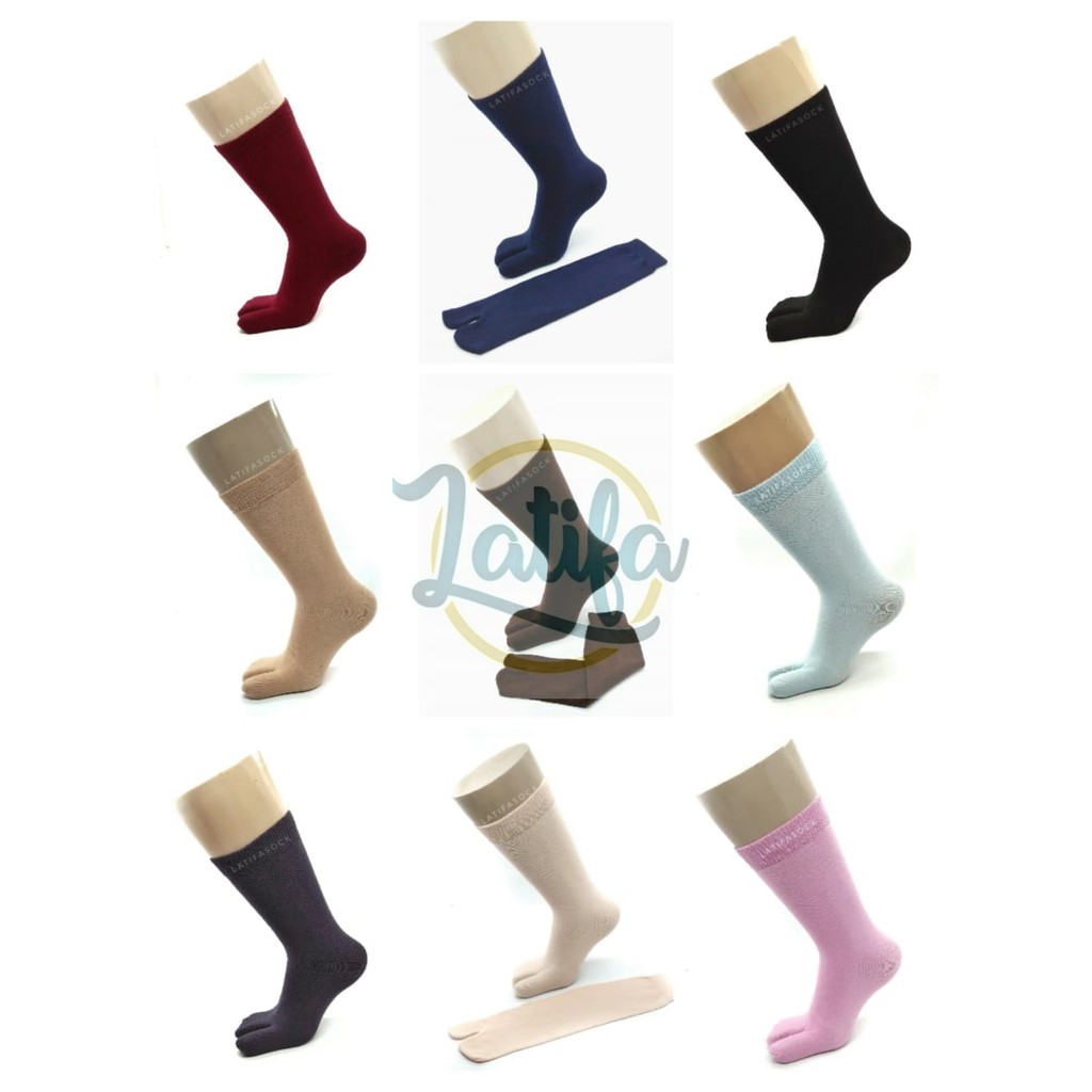Kaos Kaki Muslimah Jempol Polos Nilon Panjang 33 cm [ non telapak hitam ]