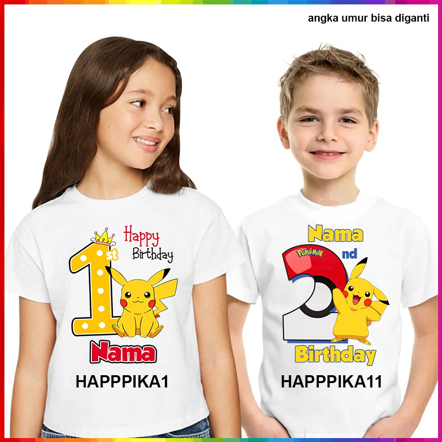 [FREE NAMA!!] Baju Kaos ANAK DAN DEWASA PIKACHU BANYAK MOTIF