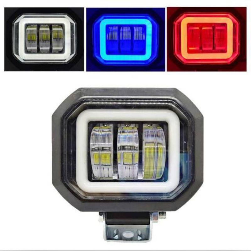2pcs/sepasang lampu tembak foglamp cwl 3 mata lensa kotak folamp mobil/motor owl 3 mata kotak lensa 
