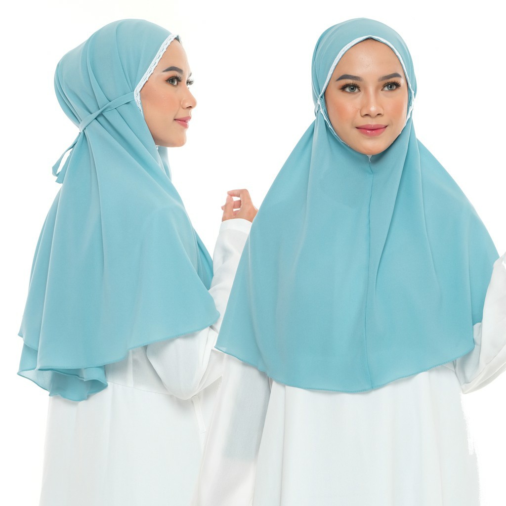 Jilbab bergo alazhar / Hijab bergo Maryam renda non pet / bergo renda