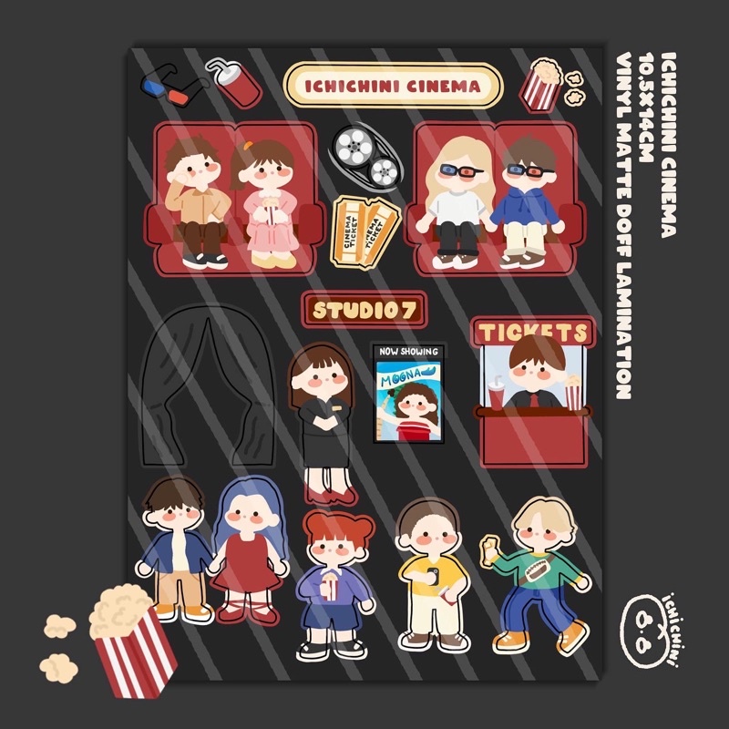 

[ichichini] Ichichini Cinema Sticker Sheet | sticker journal | deco sticker | polco sticker