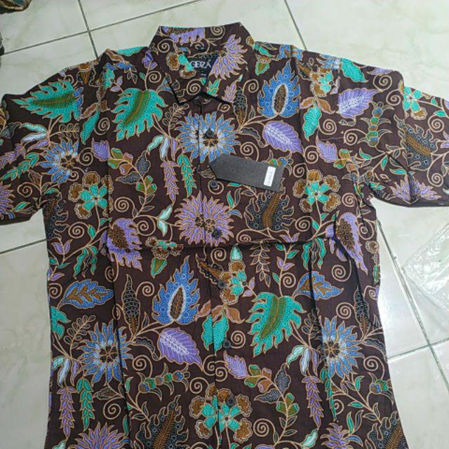 Odza Kemeja Batik Pria Slim Fit Baju Lengan Pendek Kemeja Slim Fit Batik Solo