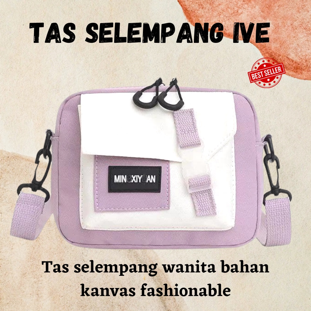 PROMO!! TAS SELEMPANG IVE / TAS BAHU SLING BAG WANITA / TAS REMAJA FASHION KOREA