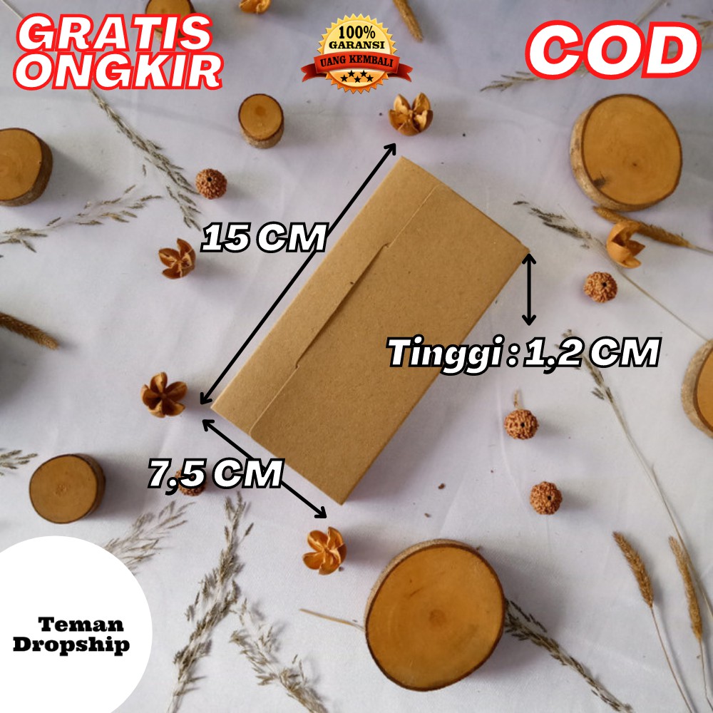 

KARDUS HAMPERS GIFT BOX KADO PACKING SOUVENIR KOTAK KADO BROWN KRAFT 15X7,5X 1,2 CM