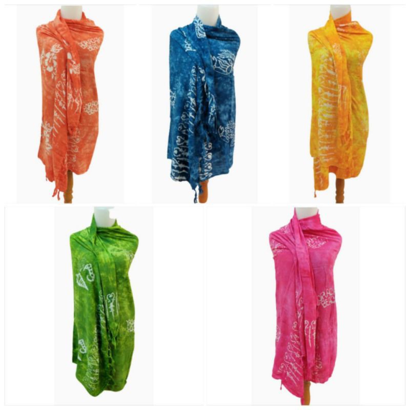 Promo Termurah... Kain Pantai Batik Cerah  Bermotif Monocolour random