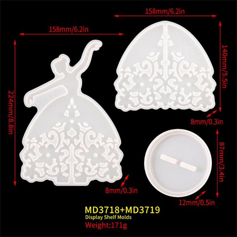 SIY  Dancing Girl Jewelry Holder Mold Epoxy Mold DIY Resin Craft Making Silicone Mold