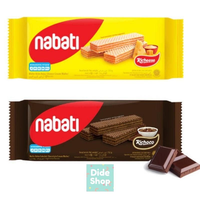 

Richeese Nabati Wafer Krim Keju/Coklat Kemasan 127/122 Gram