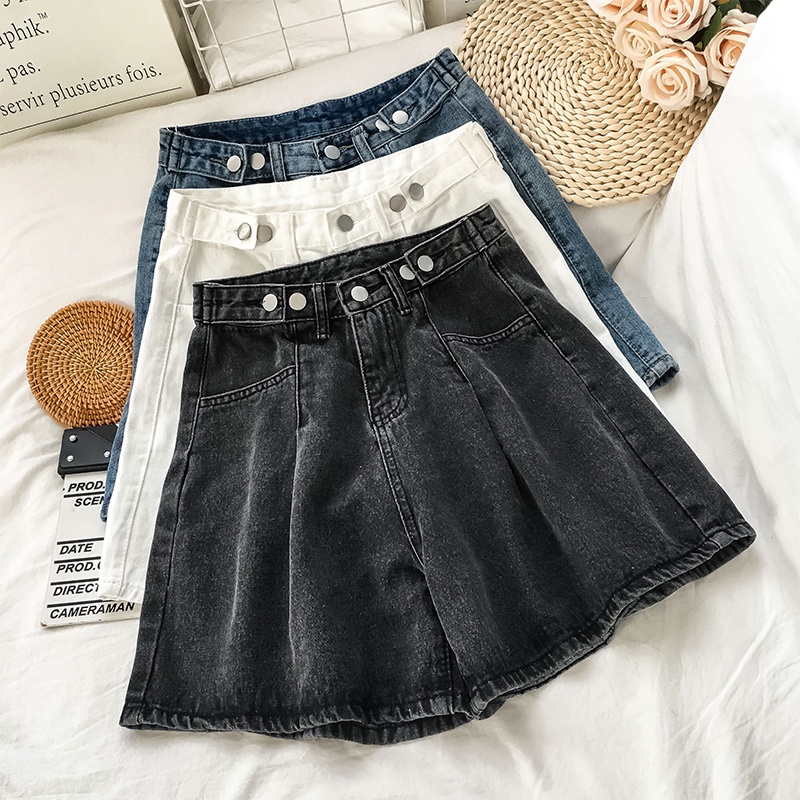 Korean Style Highwaist Loose Jeans Pendek Wanita Import/Celana Jeans Pendek Cewe（realpict）