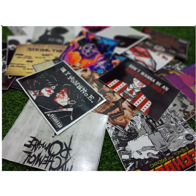 Stiker dinding aesthetic ukuran A5 satu set isi 8 pcs