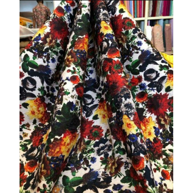 KAIN JACQUARD MOTIF BUNGA