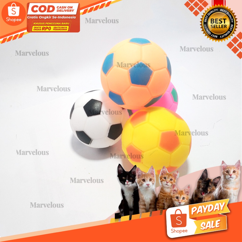 Mainan Kucing Anjing Bola Gigit Bunyi Cit