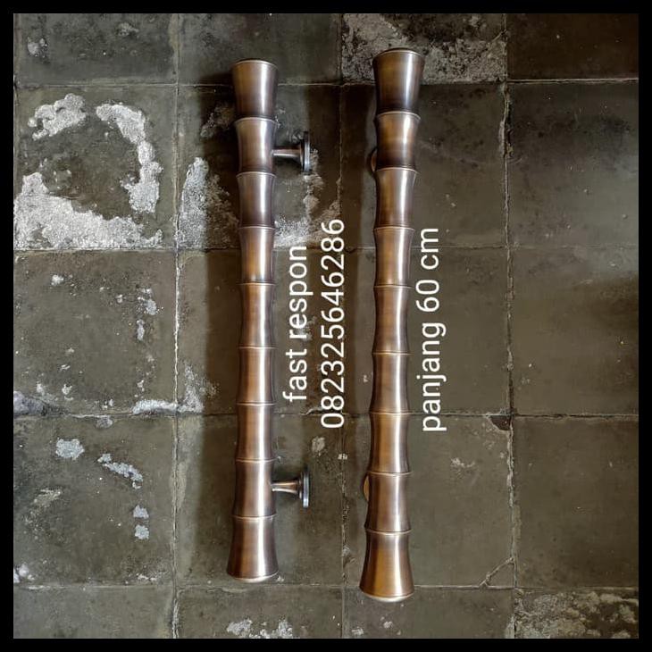 BAYAR COD HANDLE PINTU MURAH / HANDLE PINTU KUNINGAN MOTIF PRING KUNING 60 CM