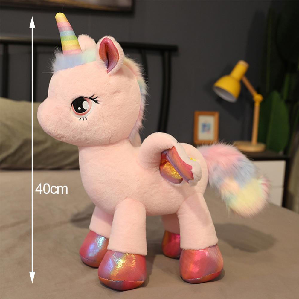 Timekey Mainan Boneka Unicorn 40cm Bahan Plush Lembut Untuk Hadiah Natalulang Tahun Anak Perempuan O4Z7