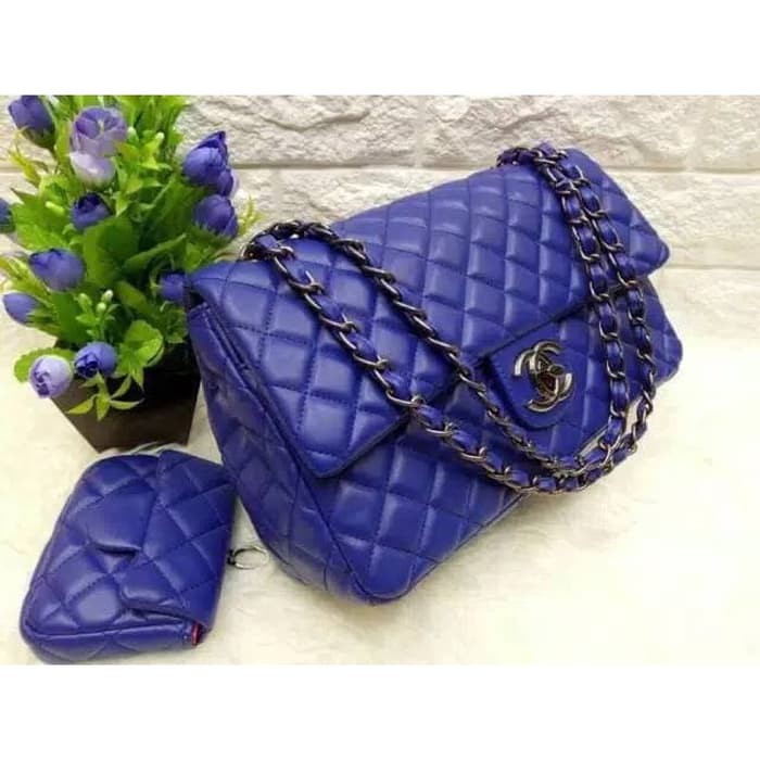 TAS CEWEK TAS WANITA BATAM MERK CHANEL K7445 MEWAH MURAH BERKUALITAS - Hitam