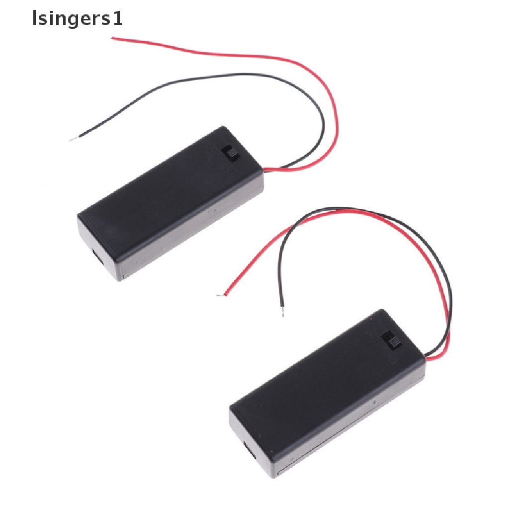 (lsingers1) 2pcs Case Holder Baterai 3V 2 AAA Dengan Toggle Switch ON / OFF