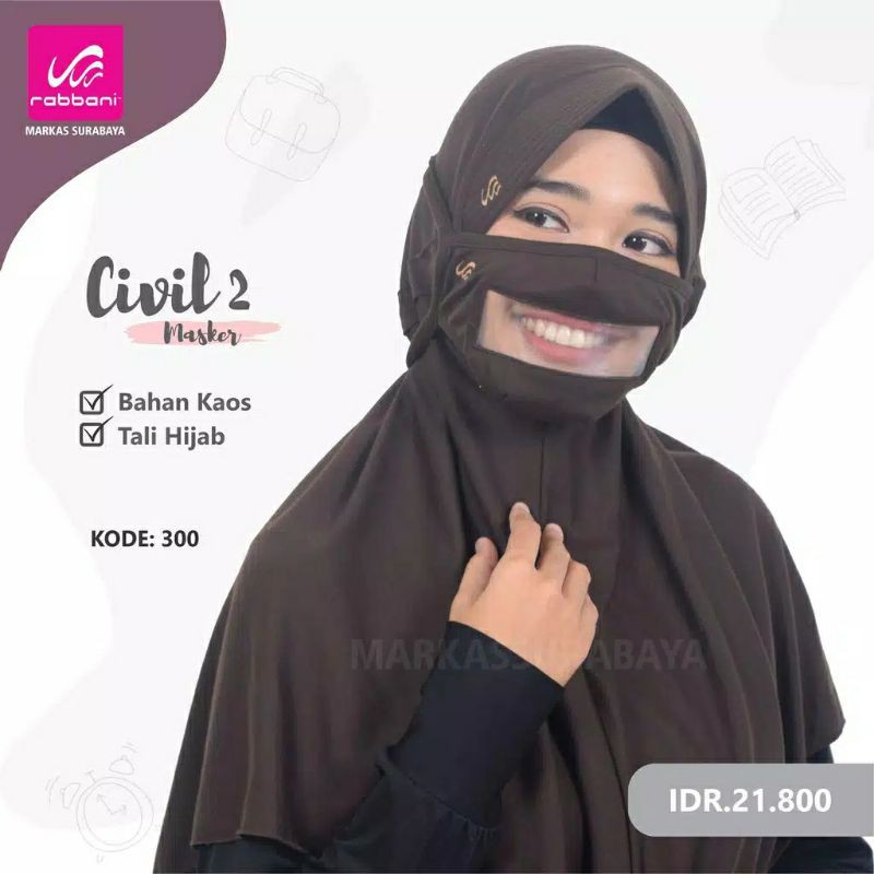 MASKER KAOS RABBANI CIVIL 2 (TALI HIJAB)