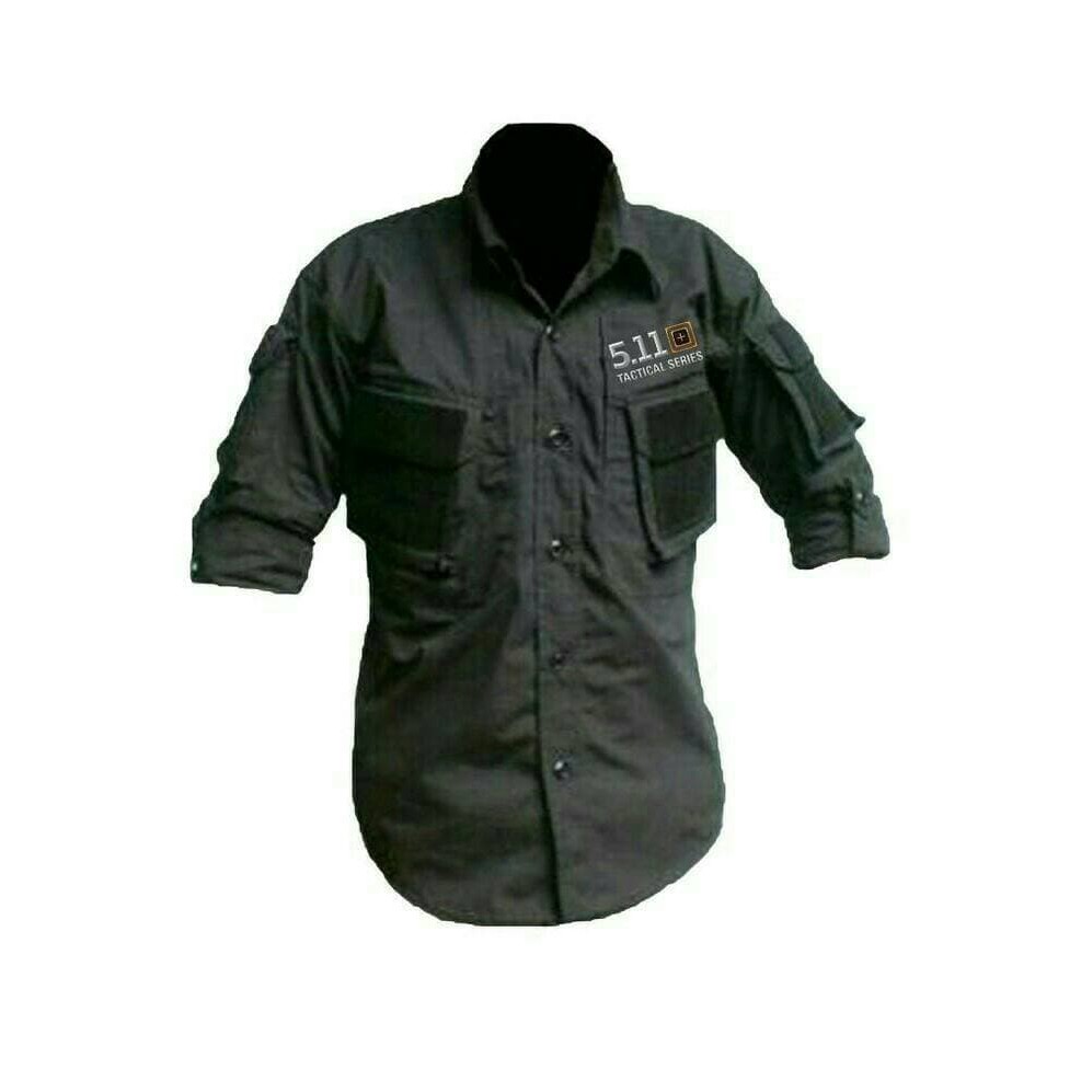 Baju Kemeja Pria / Wanita Lengan Pendek Hawaian Garis Coklat 1116AG Baju Pdl Tactical 5.11 Laki - X