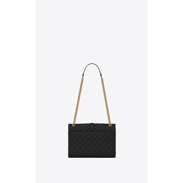 YSL Envelope Medium Shoulder Bag Black GHW (24 x 17 x 7)