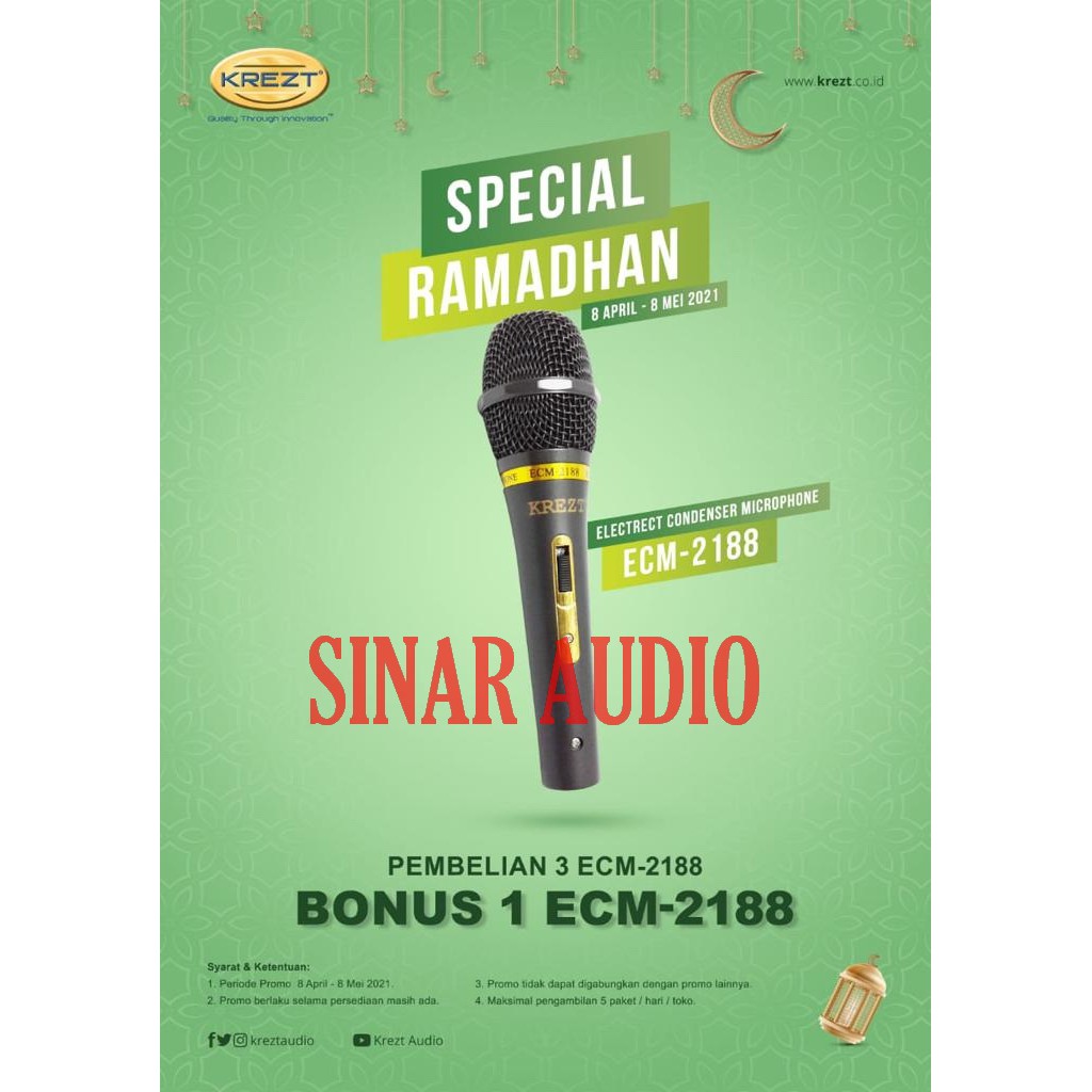 Mic Kabel Condenser KREZT ECM 2188 Condensor Original Special Ramadhan