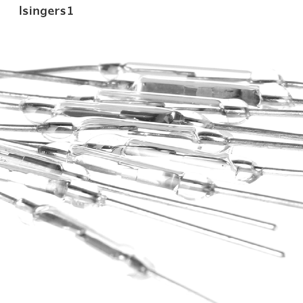 (lsingers1) 10pcs Saklar Reed MagSwitch Magnetik Bahan Kaca Ukuran 14mm