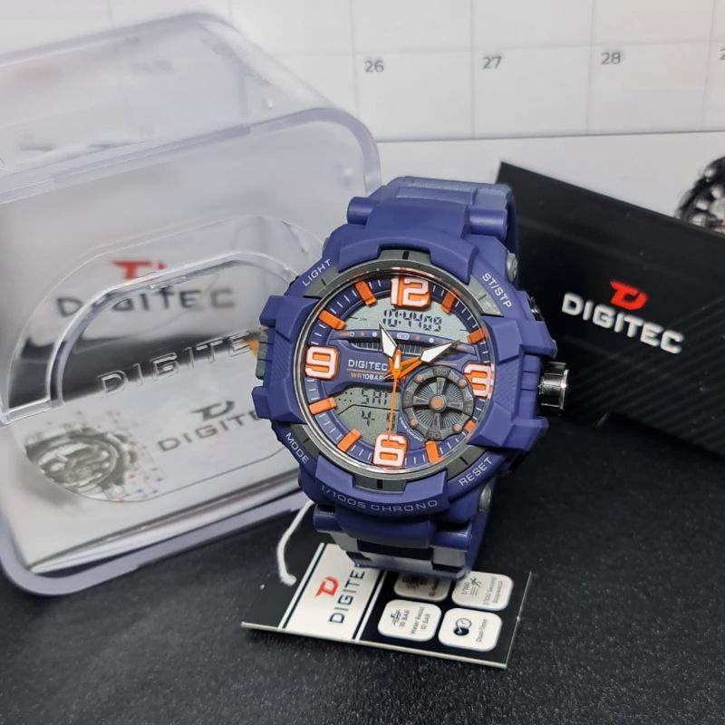 Jam Tangan Pria Fashion Analog Digital Digitec DA 2176 Rubber Original