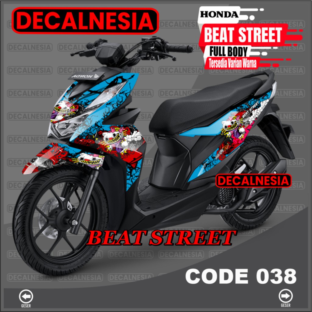 Decal Stiker Beat Street New 2021 2022 2023 Full Body Sticker Motor Honda  2020 Hello Kitty Zombie Aksesoris Decalnesia C38