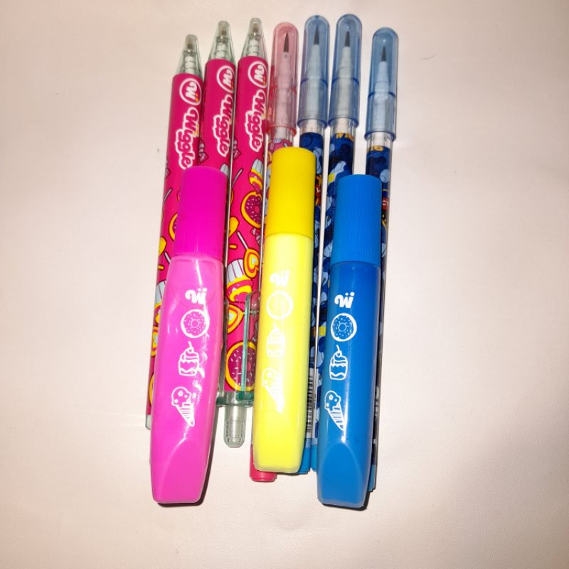 

Wiggle Stackable Pencil Boy Girl Mecanical Pencil Asorted Gliter Glue Cupcake