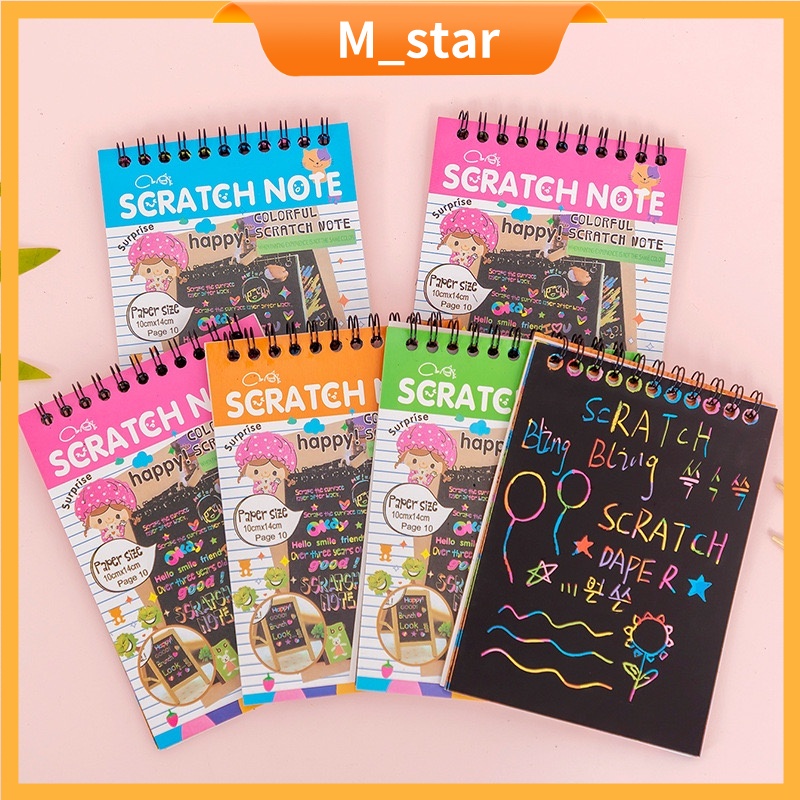 

Scratch note kecil/Buku Magic Warna Colourful Scratch note kecil /mainan edukasi / Black Cardboard