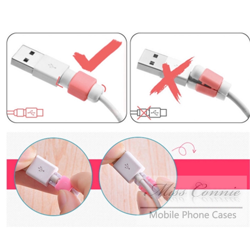 5pcs Pelindung Kabel Data / Charger USB untuk iPhone / Samsung / Oppo / Vivo / Xiaomi