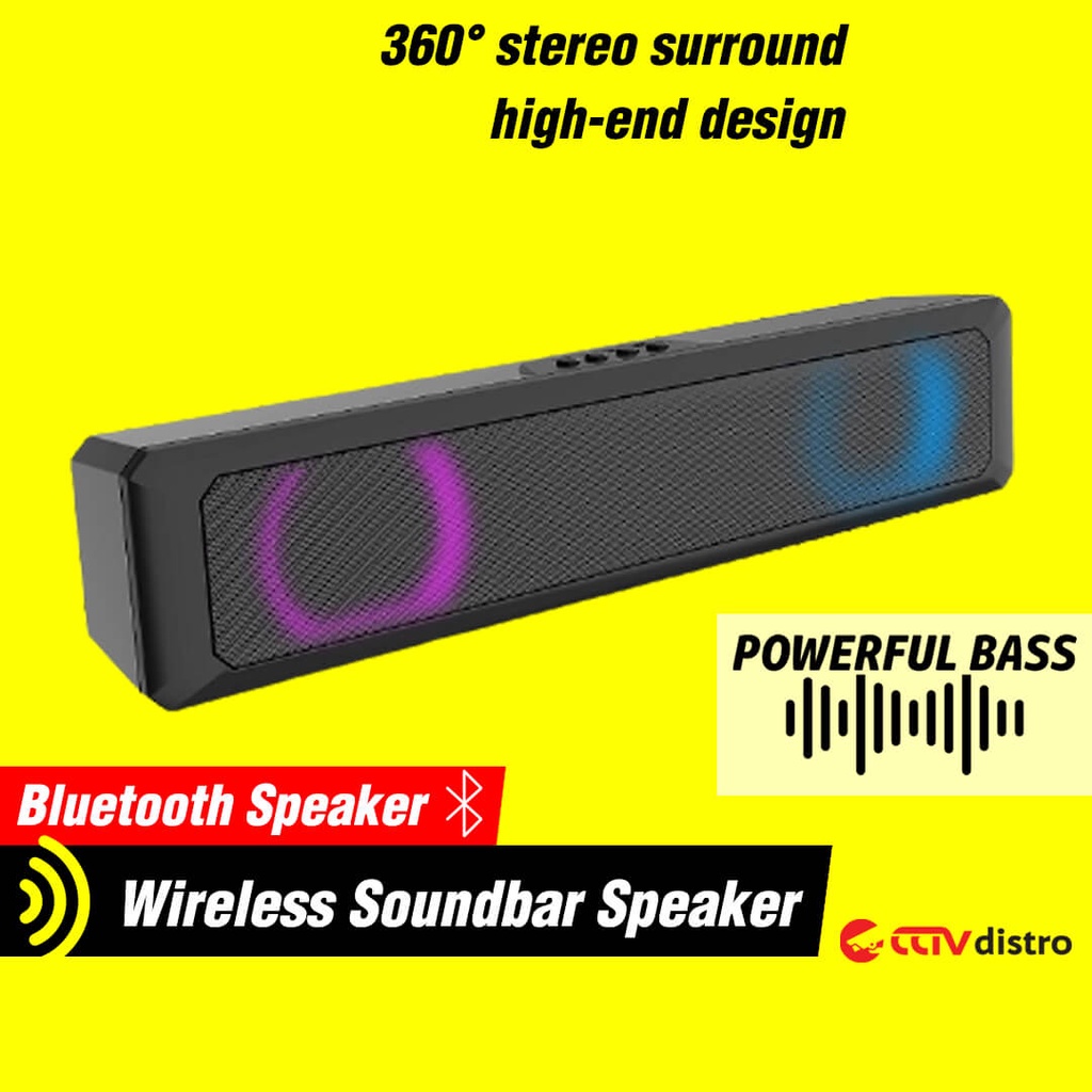 B20 Speaker Bluetooth Soundbar Speker Aktif Laptop PC Komputer TV Bass RGB Gaming Active Portable