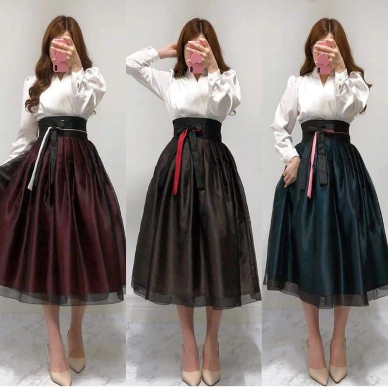 daily hanbok modern  chima skirt rok modern korea