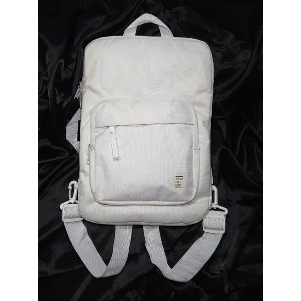 tas laptop ransel tenteng putih korea PL SPAO SPAK