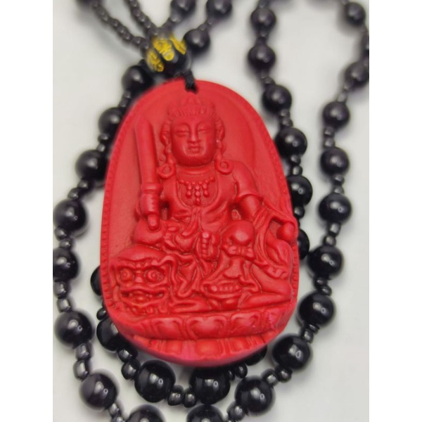 (Cod)Kalung Liontin Batu Marjan Curving asli motif Dewa KWAN IM