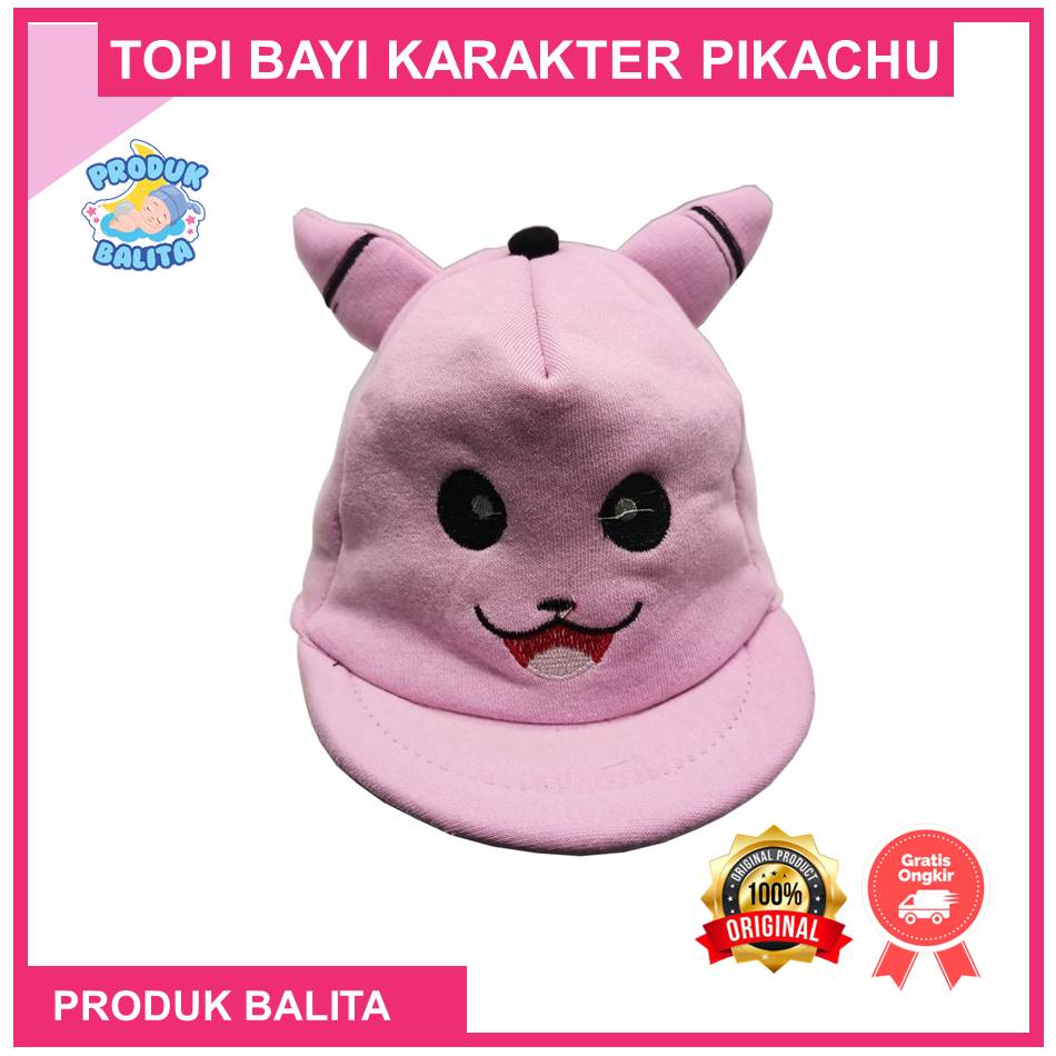 Topi Anak Karakter Pikacu Topi Bayi Laki-laki Perempuan Karakter Pikachu Murah