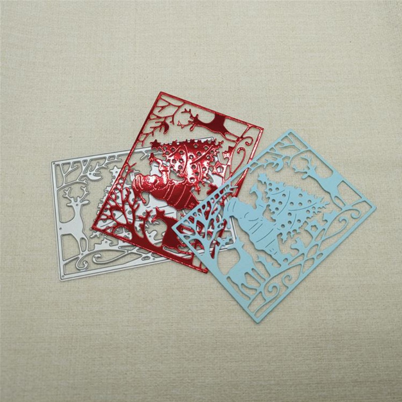 Cetakan Stensil Cutting Dies Motif Elemen Natal Bahan Metal Untuk Scrapbook / Craft DIY