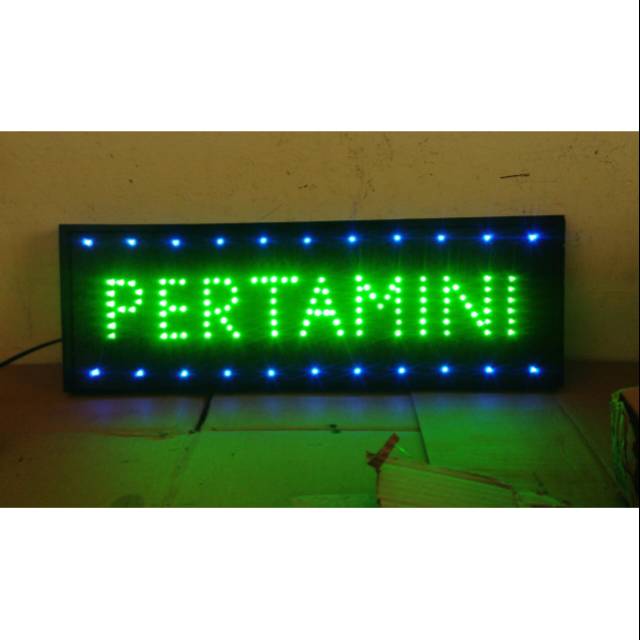 Tulisan lampu led  / led sign pertamini hijau kedip2 new