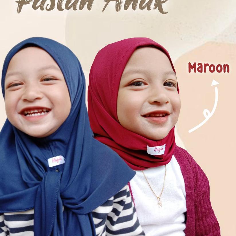 ➶ Pasmina instan anak jersey | segitiga 4in1 | kerudung bayi | hijab instan balita 1tahun -6tahun ♗