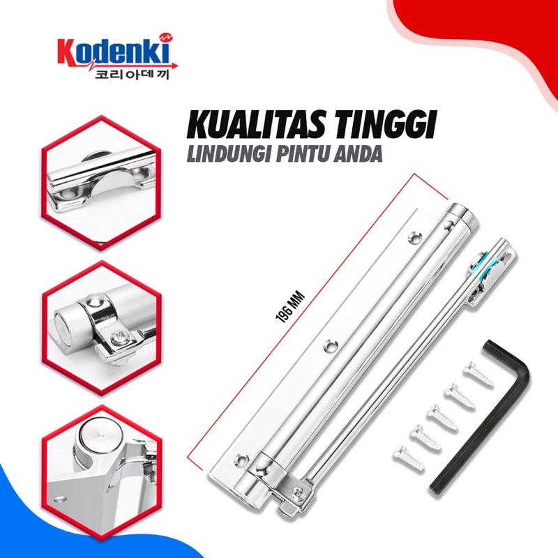 KODENKI Mini Hidden Door Closer - Penutup Penahan Pintu Otomatis