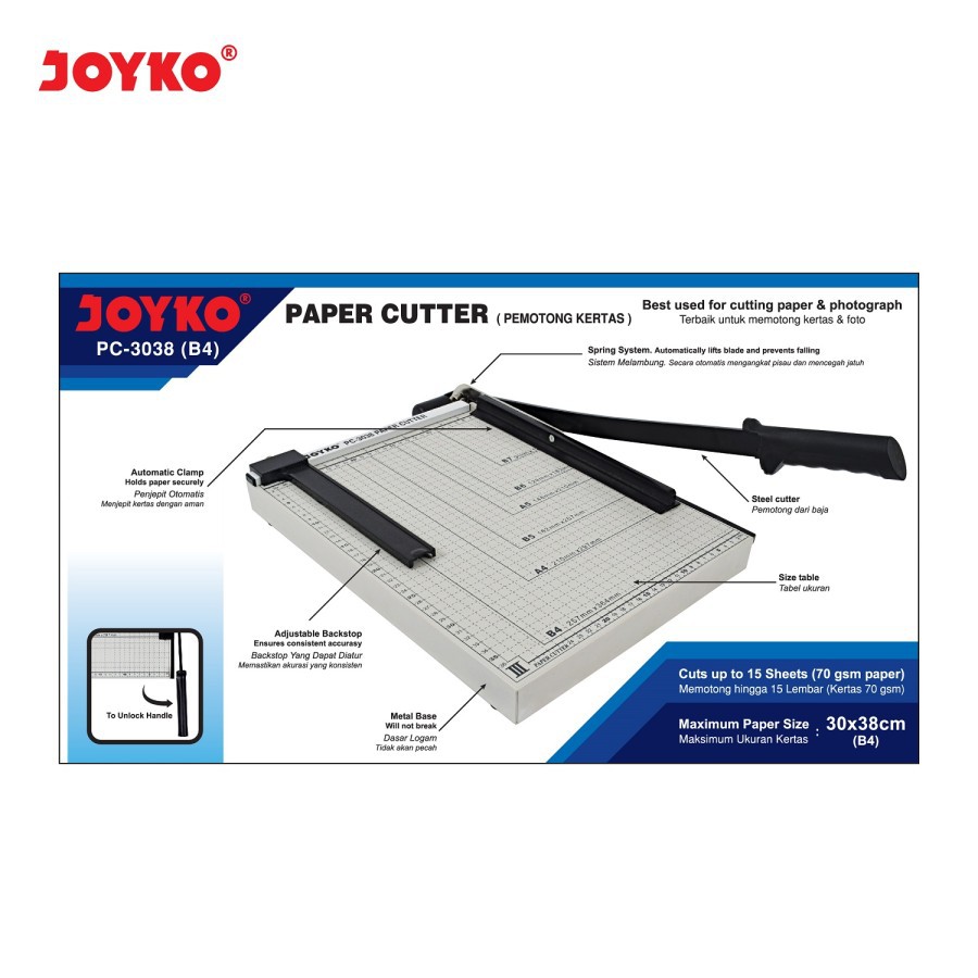 

Paper Cutter / Pemotong Kertas Joyko PC-3038 / B4