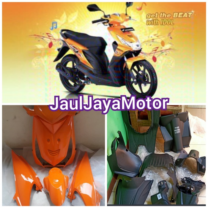COVER BODY FULL SET HONDA BEAT KARBU 2008 2009 ORANGE OREN / FULL BODY BEAT KARBU