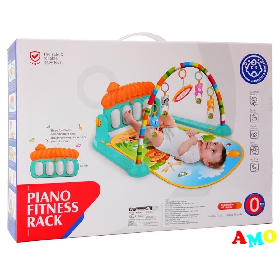 Mainan Edukasi 1 2 3 4 Bulan perempuan Laki-laki  Bayi Gantungan Musical Piano Gym Rack Musical Matras Bayi Playgim Playmat NO.A10 - Kado Mainan Anak Bayi