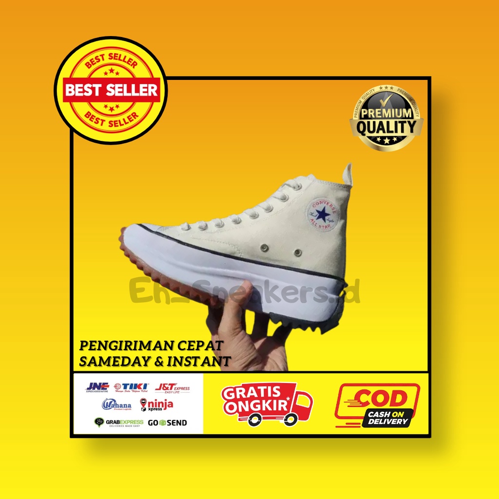 Sepatu Sneakers Murah Wanita Converse Run Star Hike Low And High Beige Sepatu Pria Running