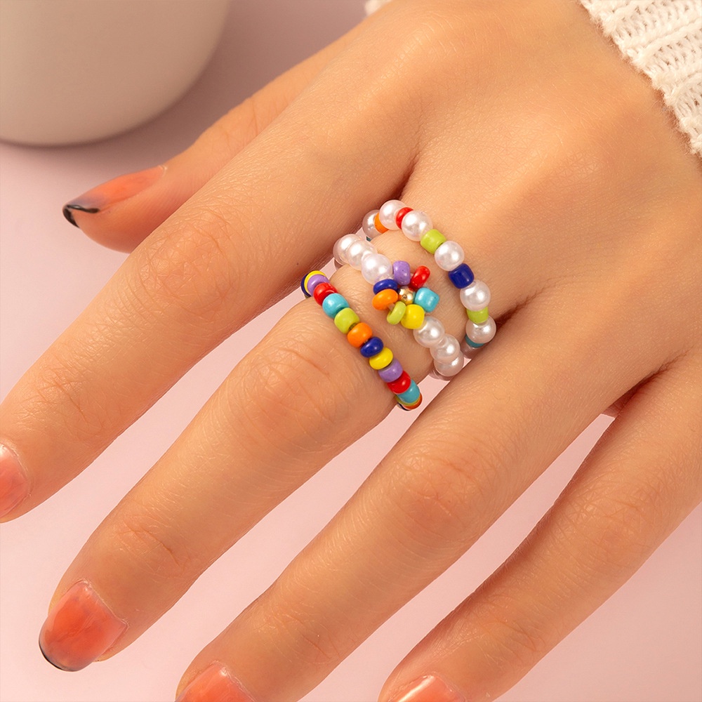 Set Cincin Manik-Manik Gaya Korea
